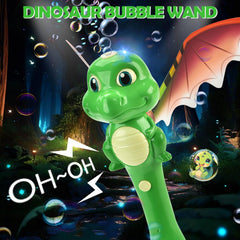 Chridark Dinosaur Bubble Wand LED light show enhances magical bubble moments.