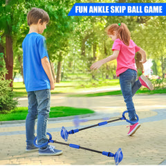 Chridark foldable skip ball folded for compact travel and easy storage.