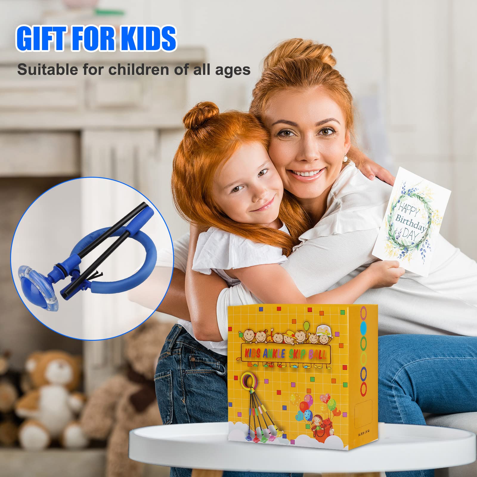 Chridark skip ball shown as gift for ages 5 and up, ideal for holidays.