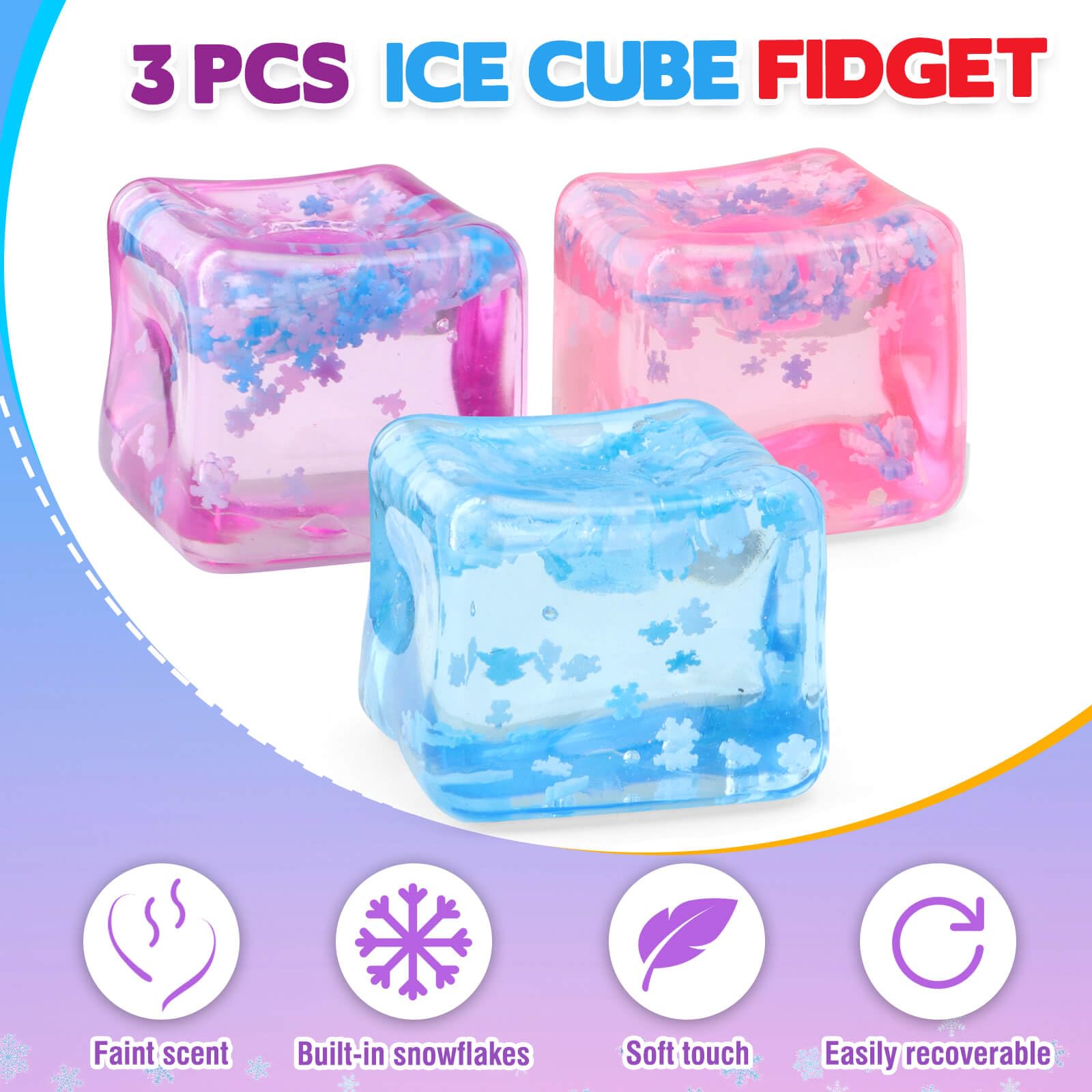 Chridark Ice Cube Fidget Toy in pink creates a calming tactile moment.