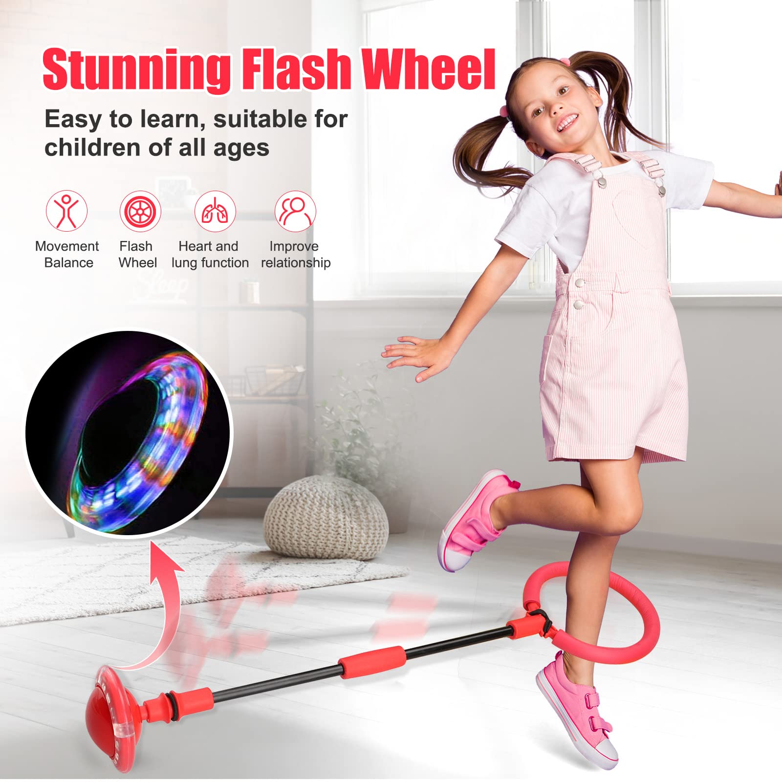 Chridark skipping action shows active kids building balance and coordination