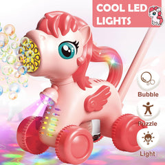 Chridark Unicorn Bubble Lawn Mower with rechargeable battery for extended play