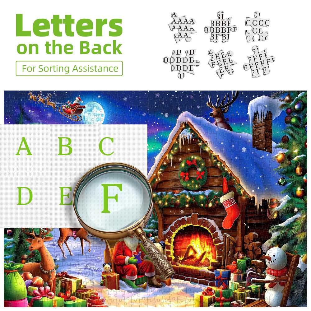 MINIWAN Christmas Puzzle: reindeer grazing in snow, calm winter scene for relaxing evenings