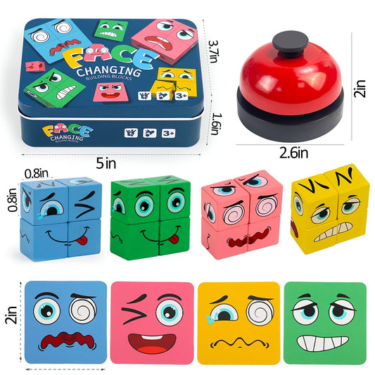 ChristmaxStore wooden face-changing cubes blocks encourage hands-on pattern building.