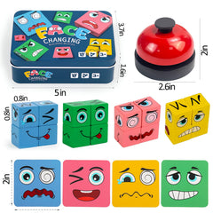 ChristmaxStore wooden face-changing cubes blocks encourage hands-on pattern building.