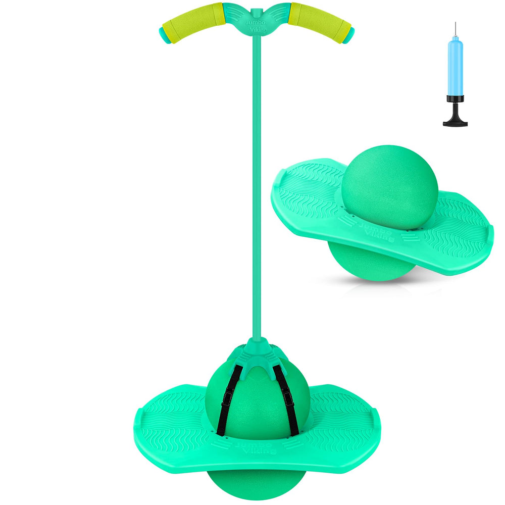 Christoy Pogo Jumper with Handle Green for family-safe balance bouncing.