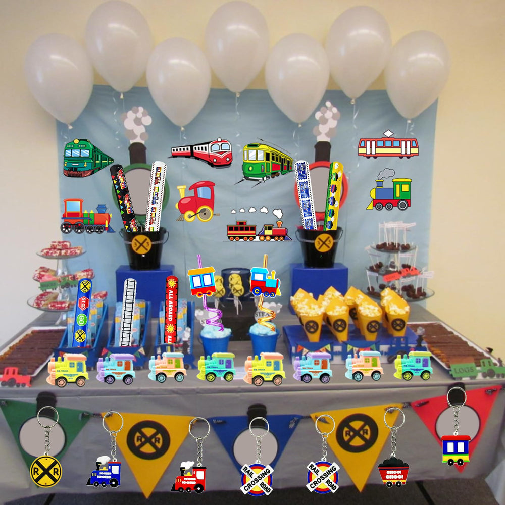 CHSLtmxq train straw accessories brighten table decor and cups.