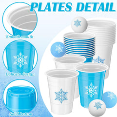 Chuangdi snowflake blue white cups lightweight and easy to recycle