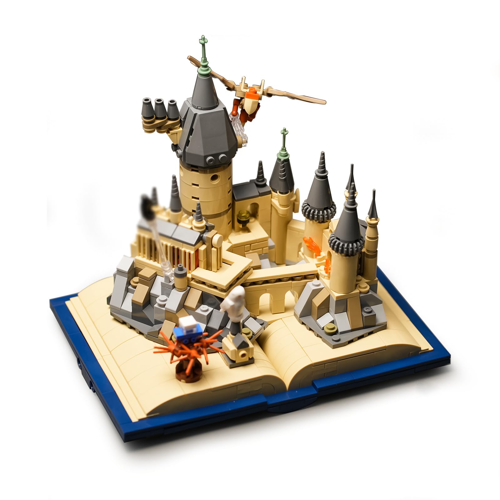 CHUANGPIN Castle Book building set parts ready for assembly, encouraging family creativity.
