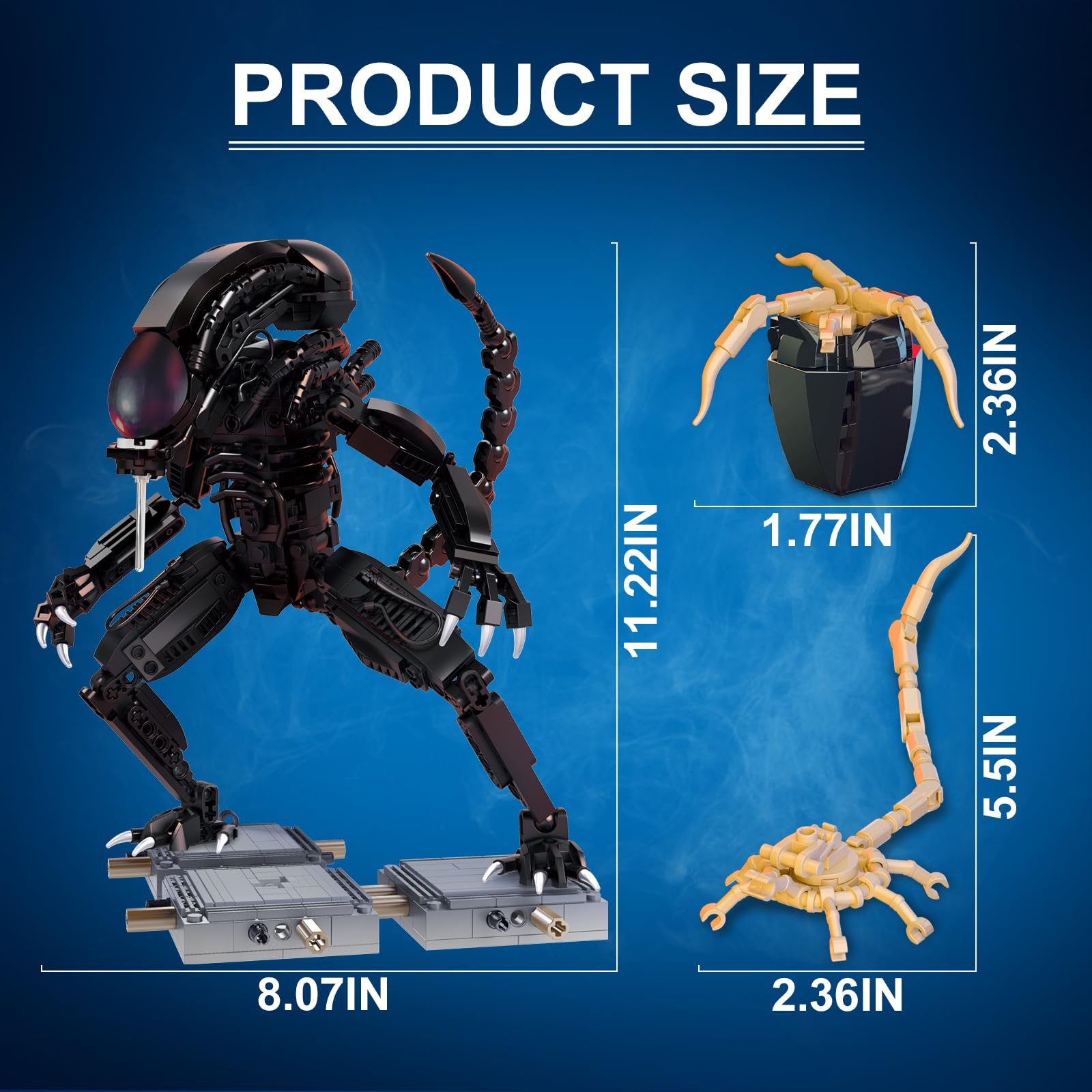 CHUANGPIN Xenomorph building pieces 616 included, offering a satisfying hands-on activity.