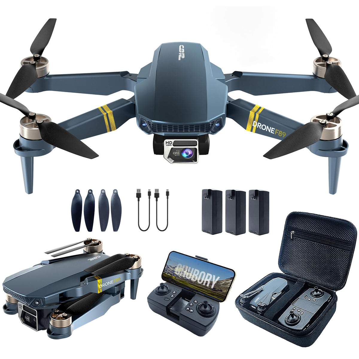 CHUBORY Auto Hover Foldable Drone with 4K camera for steady aerial shots.
