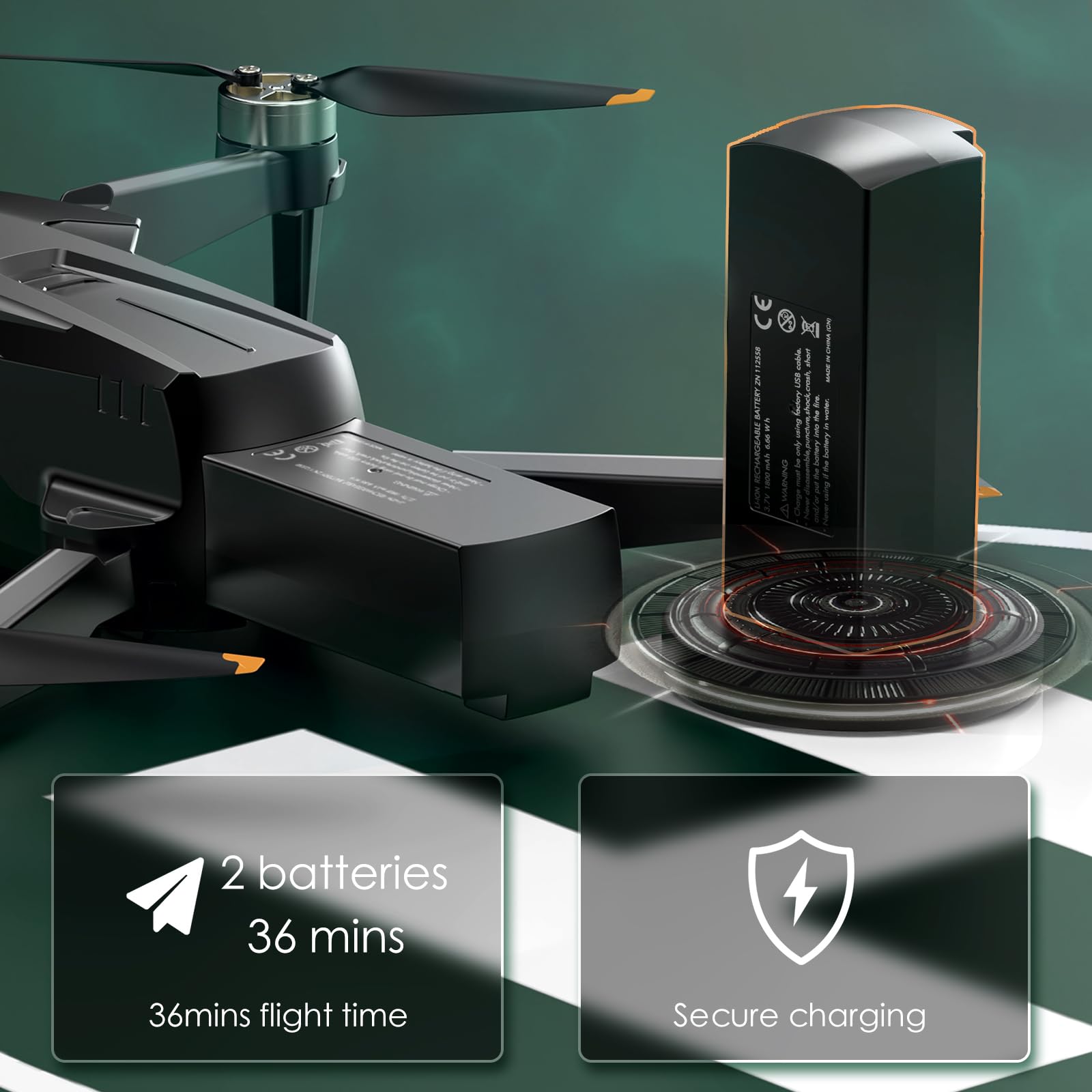 CHUBORY brushless motors deliver quiet, powerful flights.