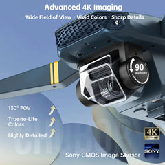 CHUBORY drone with 3 batteries enables extended flight time.