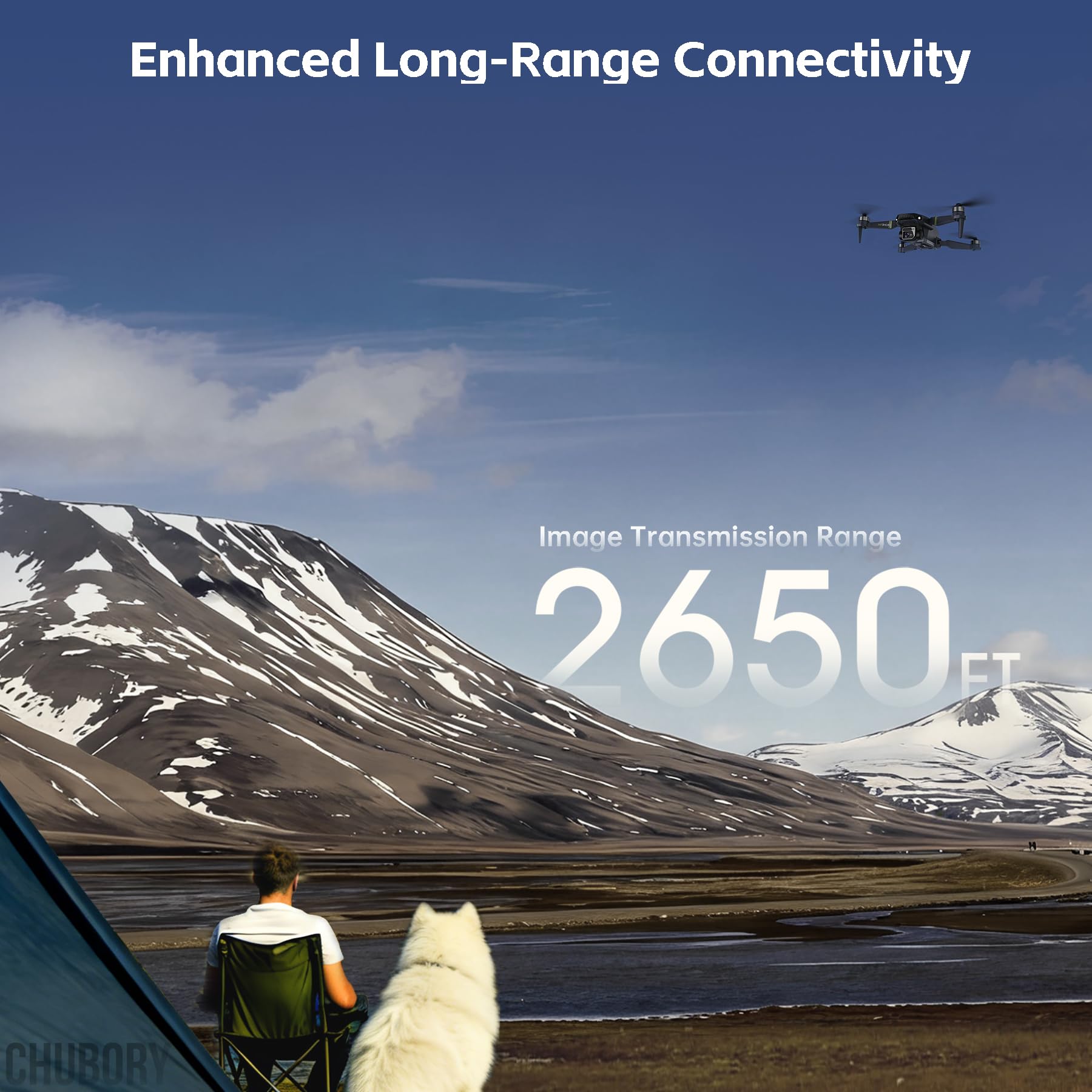 CHUBORY drone auto hover and follow me for hands-free tracking.