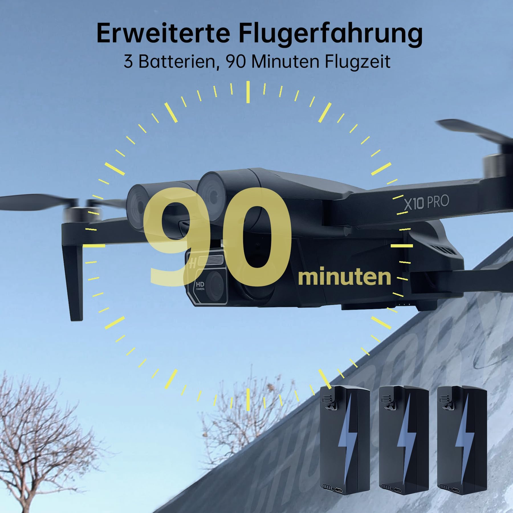 CHUBORY X10 PRO 90-minute flight time enables extended aerial storytelling.