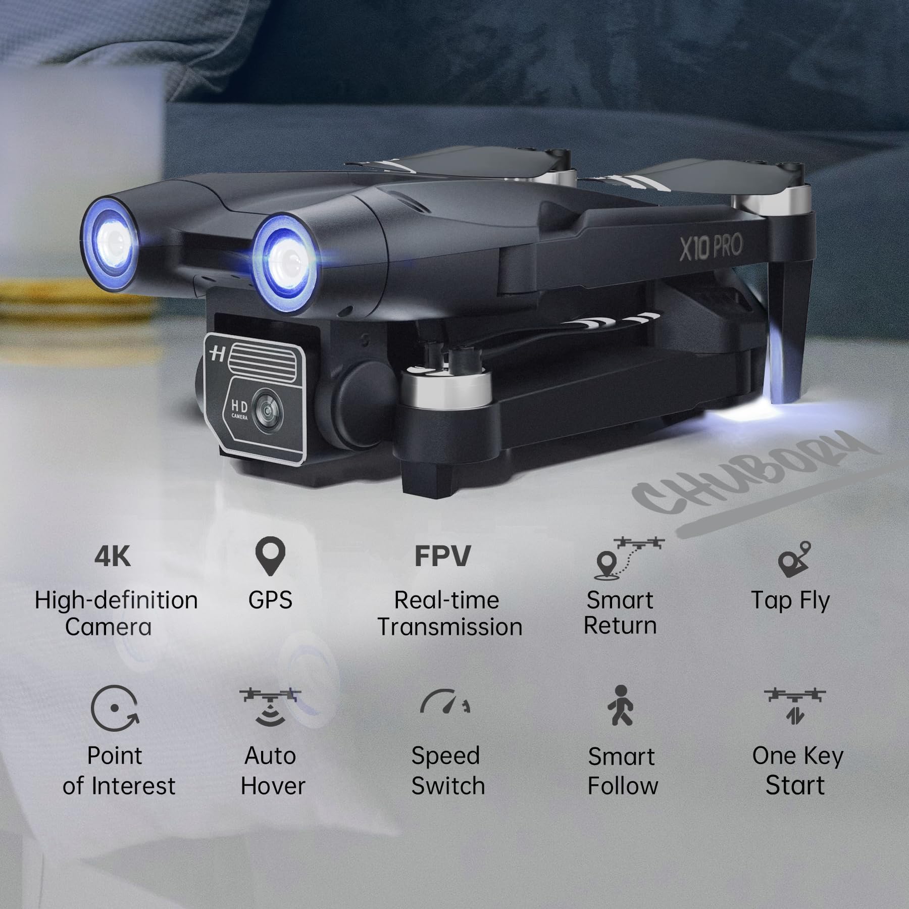 CHUBORY X10 PRO auto return protects your investment during flights.
