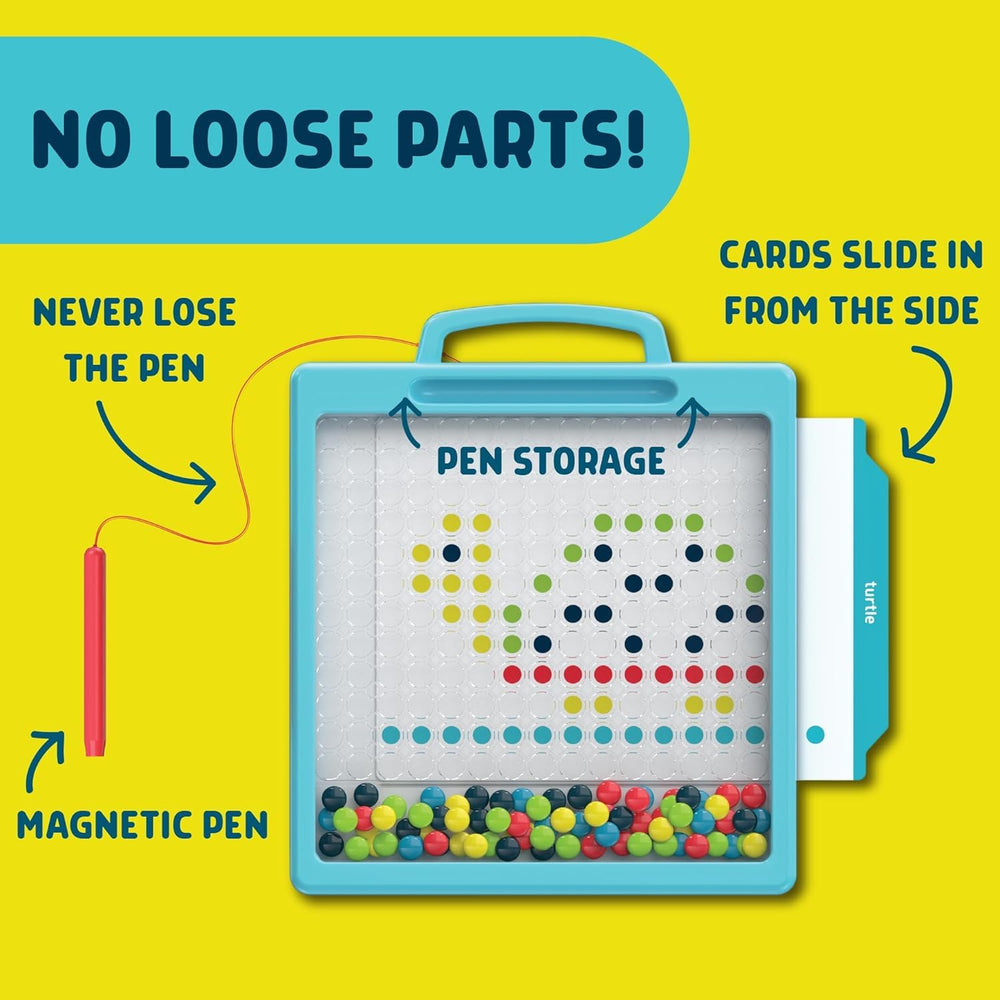 Magnetic pen picks beads for quick, adjustable designs.