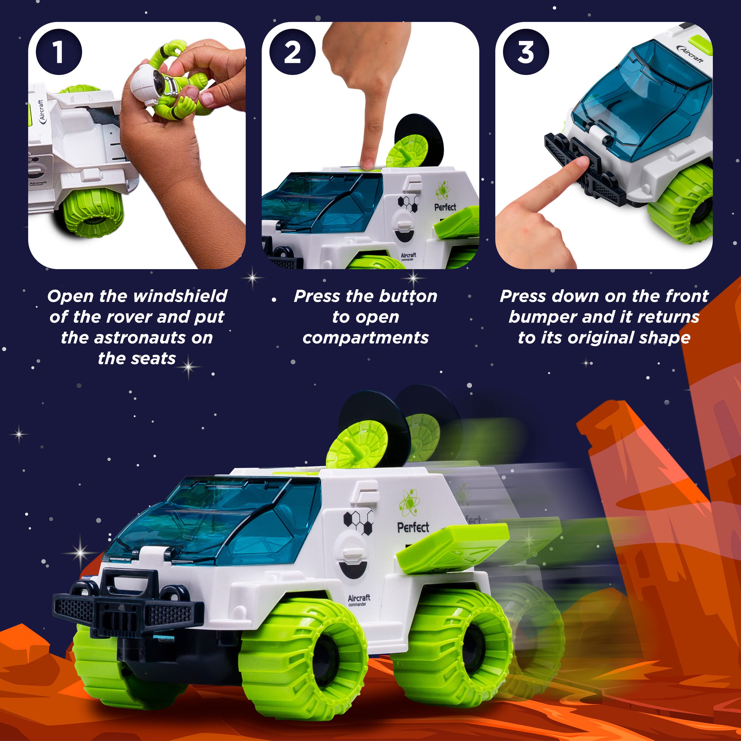 CHUKOO space rover and solar system mat for early science exploration.