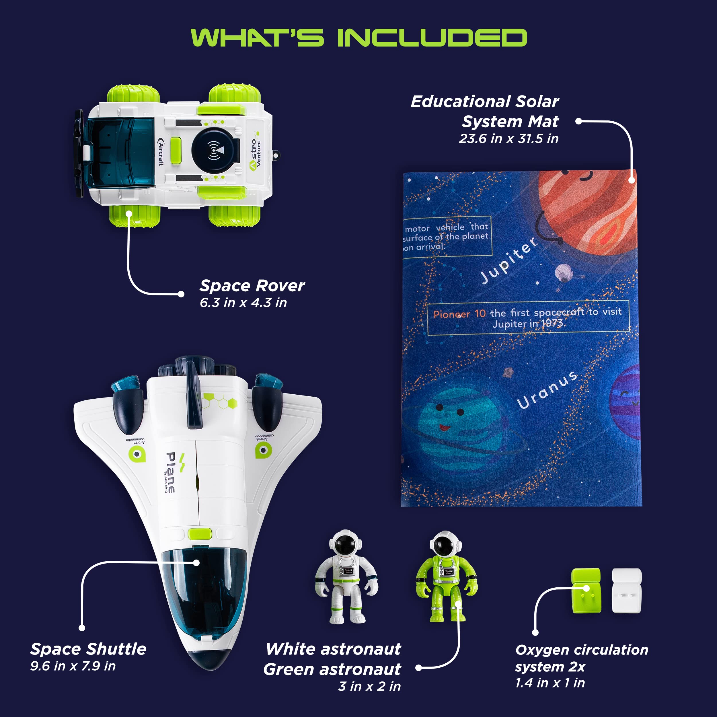 CHUKOO Space shuttle toy with astronauts supports imaginative space adventures.