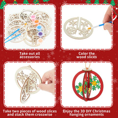 Chunful 3D ball assembly ornament in wood, easy to assemble and paint.