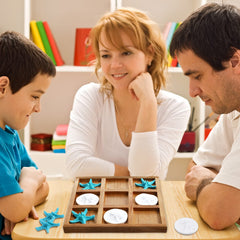 Chunful party gift-ready tic tac toe set makes a stylish present.