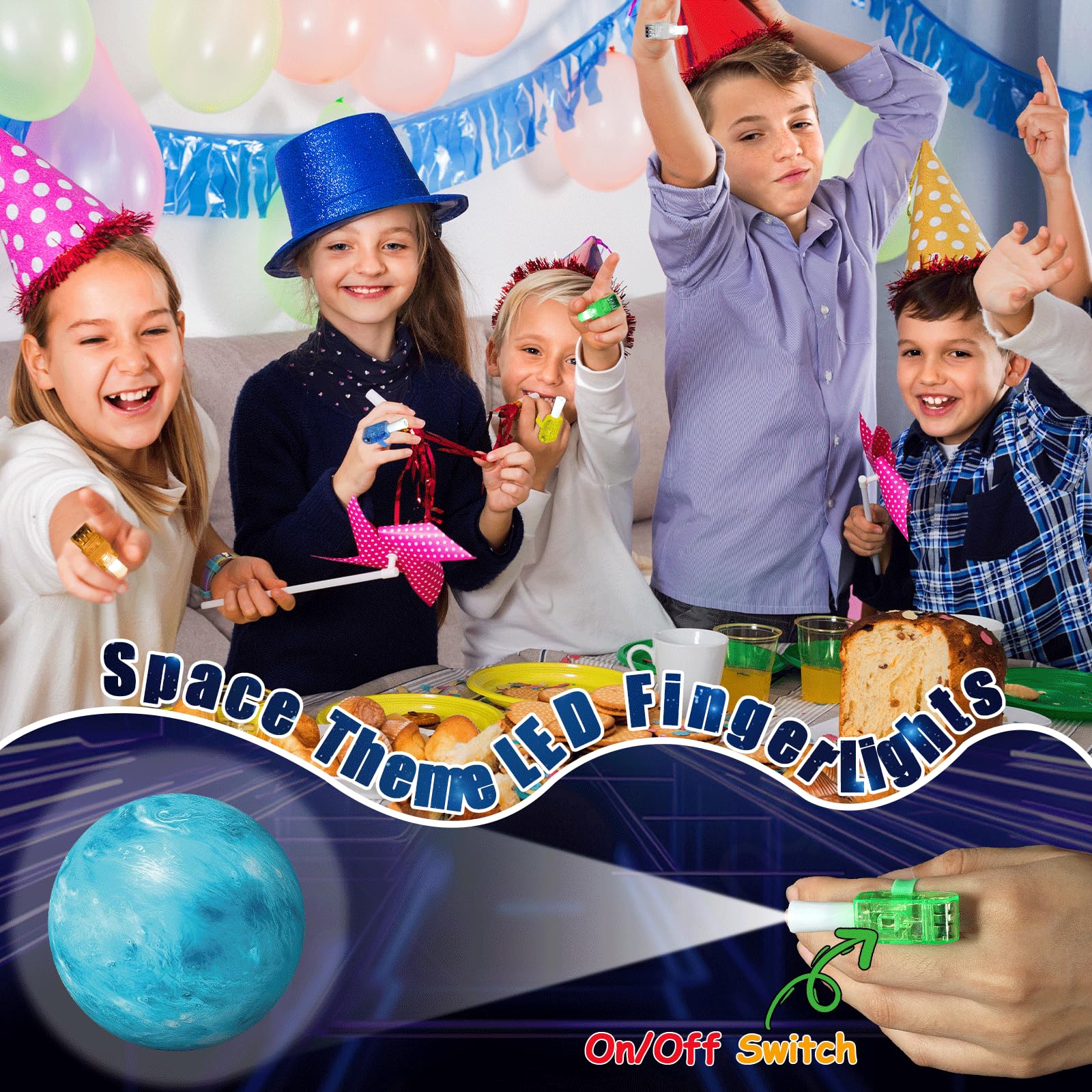 CHUNNIN space-themed finger lights suit gift bags and party games