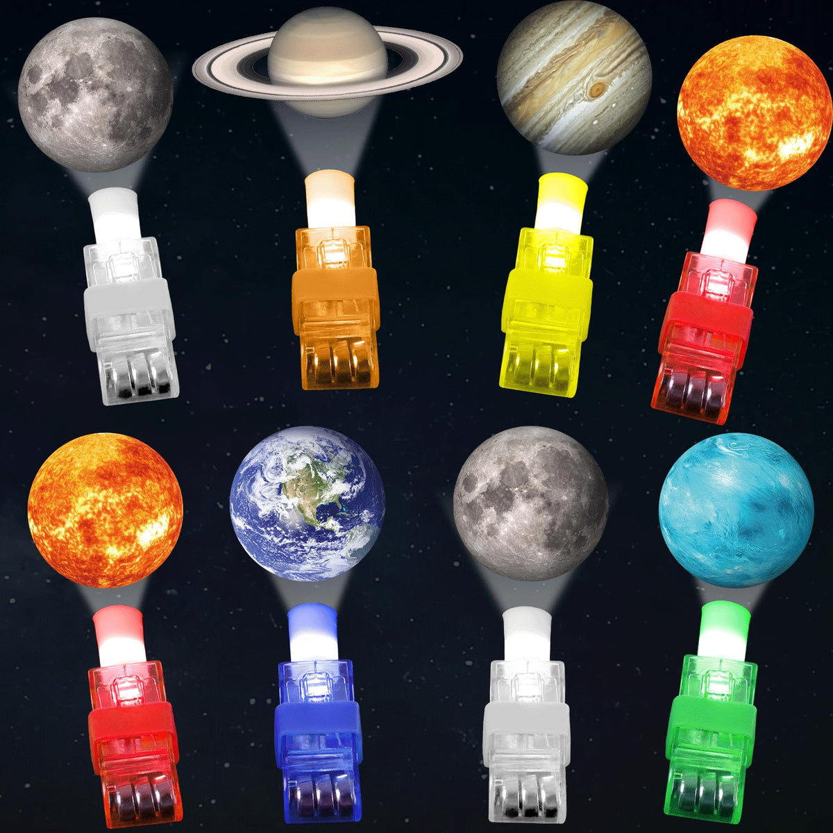 CHUNNIN space party finger light with planet design glows for exciting party favors