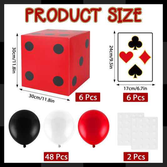 CHUNNIN balloon pack in red, black, white for casino themed celebrations.