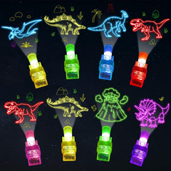 CHUNNIN dinosaur finger light close-up shows vivid patterns for dynamic party ambiance.