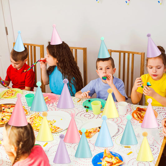 CHUNNIN rainbow hats as party decor enhancing ambience.
