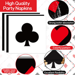 CHUNNIN poker-napkins with card graphics enhance table ambiance.