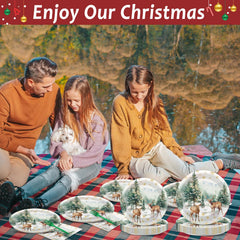 CHUNNIN Christmas table coordination with winter woodland set for cohesive vibe