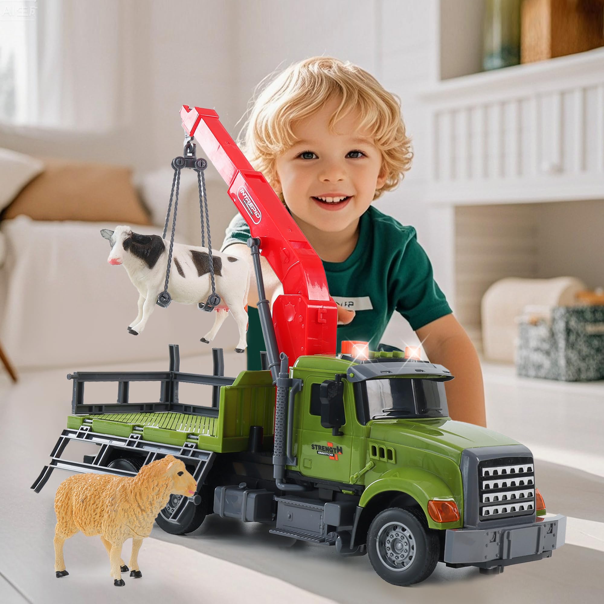 Chyucjl cow and sheep figures enrich farm role play