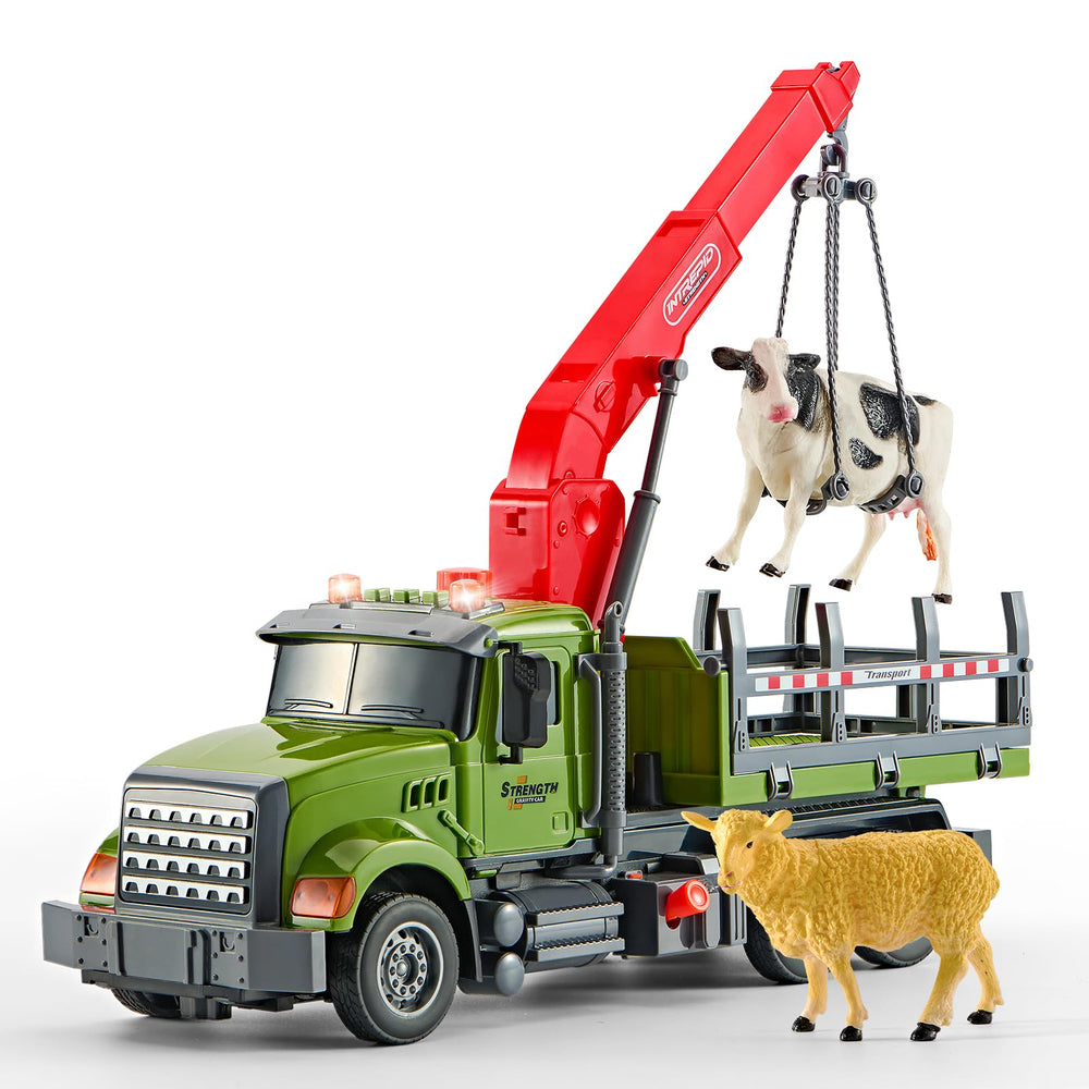 Chyucjl farm transport truck crane with lights enhances imaginative play