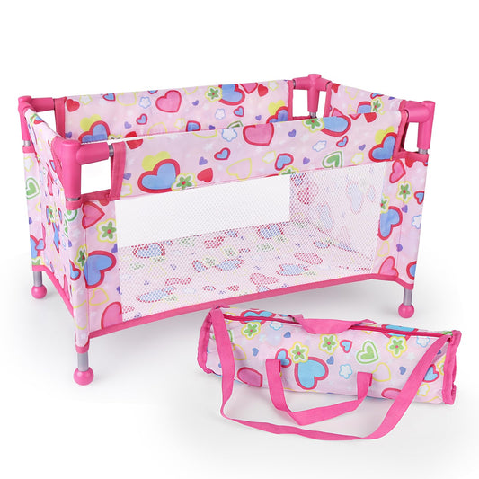 Chyyeerkidd toy crib with carry bag for easy on-the-go play