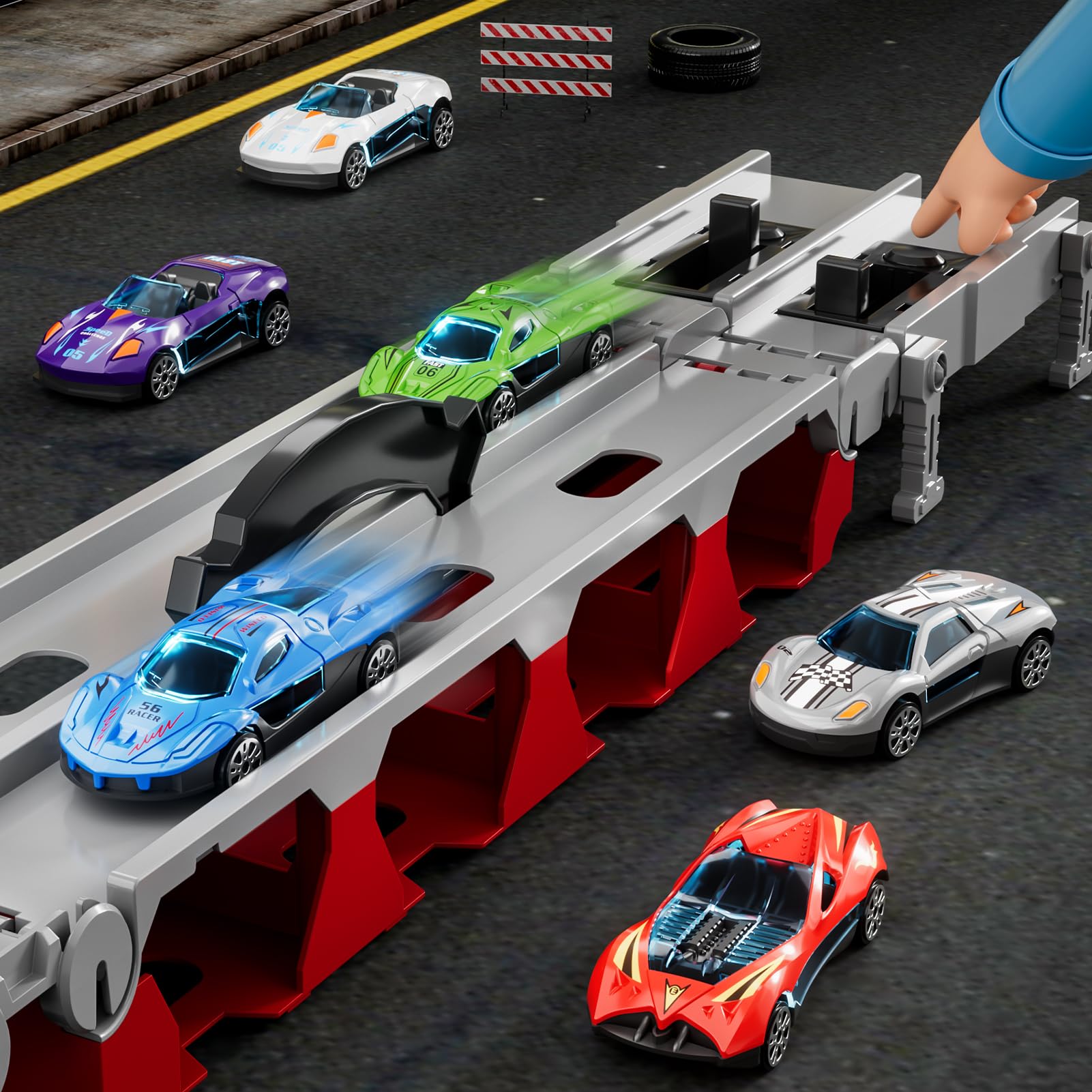 Ci Vetch foldable track with handle makes setup and transport easy for parents.