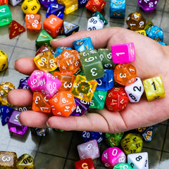 Twenty CiaraQ DND dice sets for varied RPG encounters.