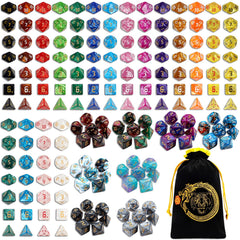 CiaraQ DND Dice Set with 182pcs and bag for easy tabletop play.