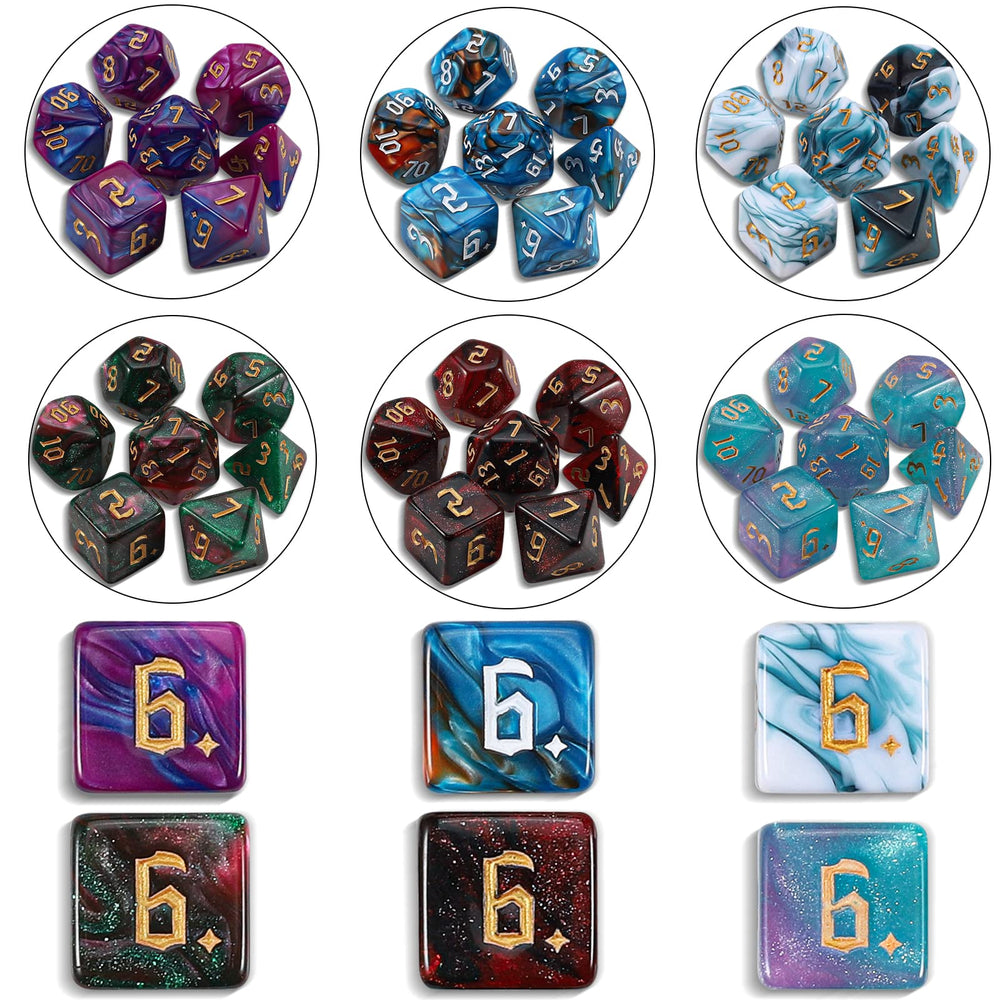CiaraQ 182-piece set with translucent d20 and d12 for immersive play.