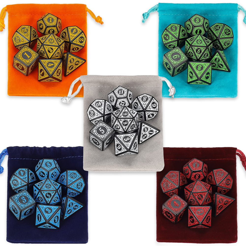 CiaraQ drawstring dice bags in five colors for easy storage.