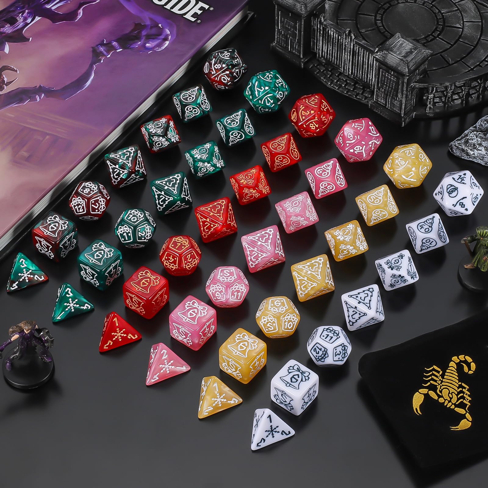 CiaraQ white dice with clear numerals for quick reads