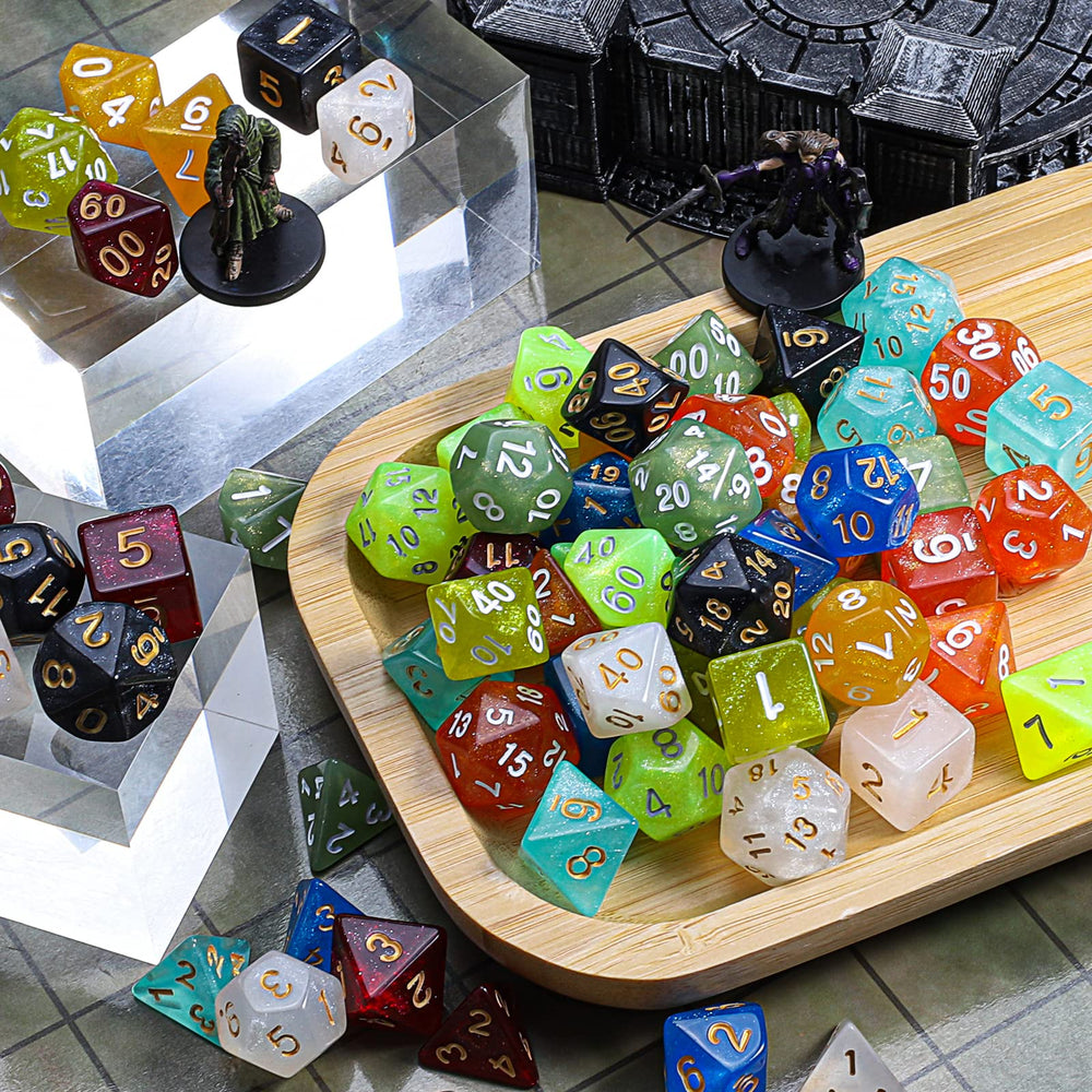 CiaraQ D8 dice close-up in monochrome emphasizing legible numerals.
