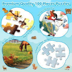 Ciavotie black-bears-lake 100-piece puzzle for mindful play.