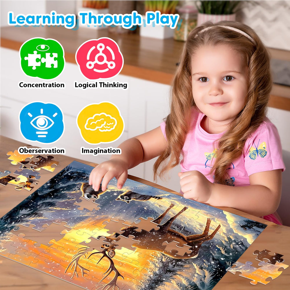 Ciavotie easy-grip large-pieces puzzle supports beginners.