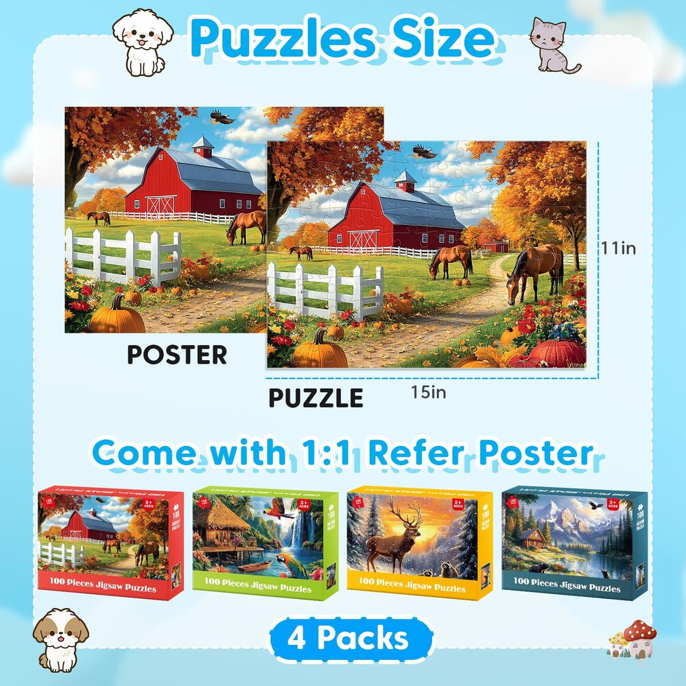 Ciavotie elk-snow 100-piece puzzle for cozy winter gatherings.