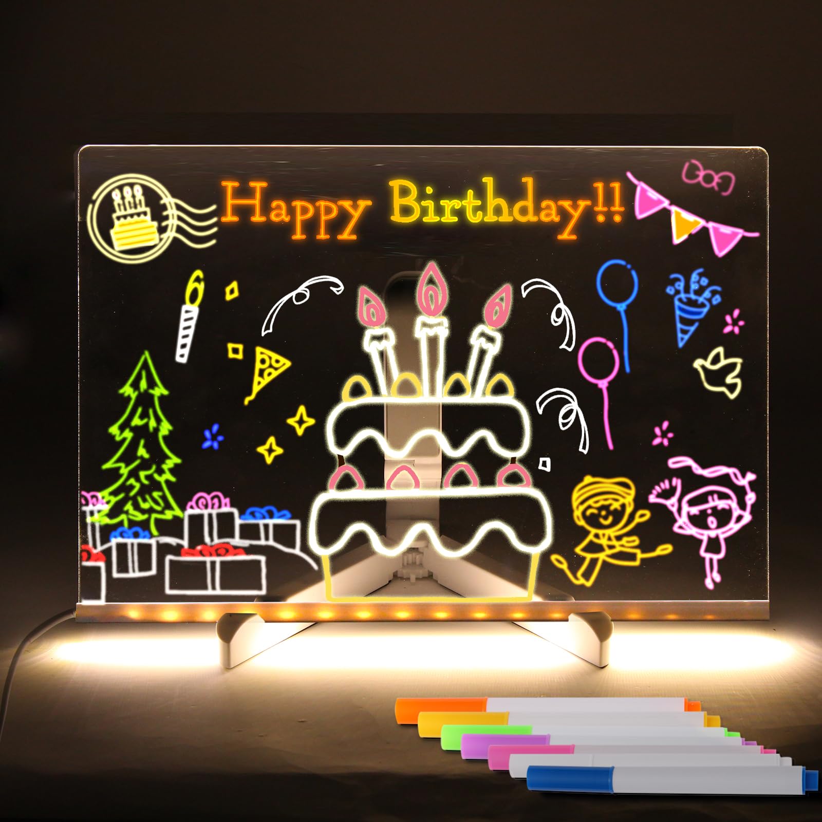 CIBOTIES LED note board with seven-color glow for vibrant art
