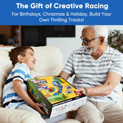 Cieex packaging shows contents including track, cars, cups, and bases