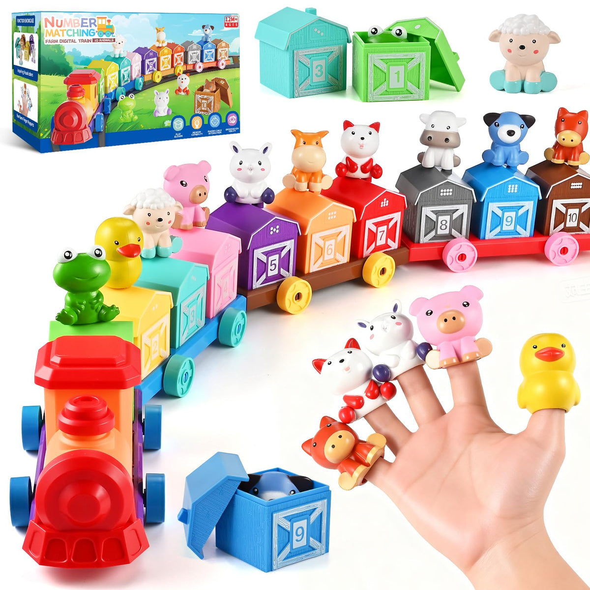 Cieex Toddler Farm Train with inside puppets boosts pretend play skills