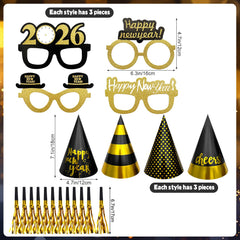 CIEOVO new year's party hats cone sparkles on celebrations