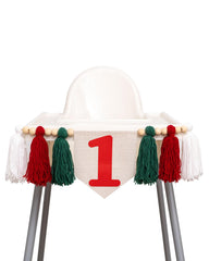 CIEQR Christmas first birthday high chair banner decor adds festive charm to photos.